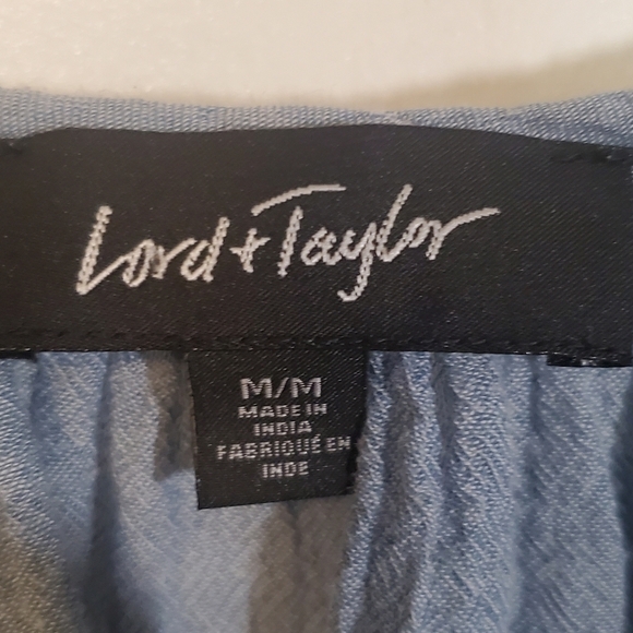 Lord+Taylor Boho Lightweight Cotton Embroidered Longsleeve Top Medium - Picture 5 of 7